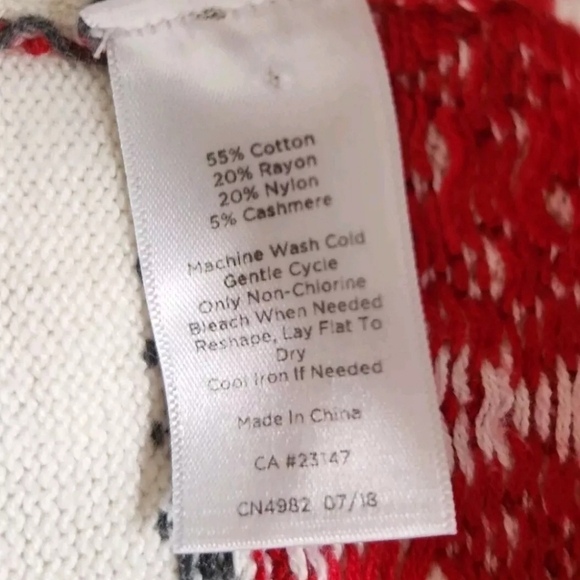 Talbots Womens XL Cotton Cashmere Fair Isle Sweater Ski Pullover - Picture 8 of 8